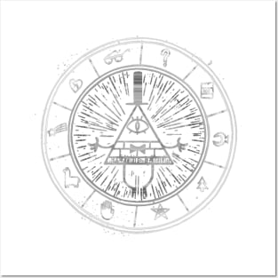 BILL CIPHER WHEEL BLack/White ( GRAVITY FALLS ) Posters and Art